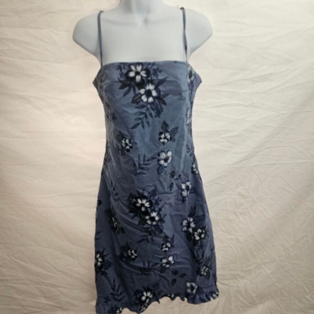 Vintage 90s y2k periwinkle floral whimsigoth fairy midi dress - Picture 3 of 4